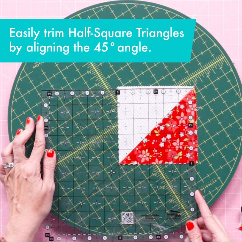 Creative Grids Perfect 10 Quilting Ruler â€“ CGRPERF10 â€“ Made in USA, 10in x 10in Square, Non-Slip Grip Acrylic Quilting, Sewing, Crafting, Patchwork Ruler for Measuring & Cutting Fabric - Image 4